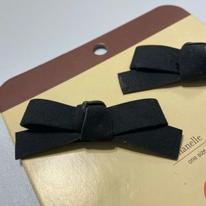 Lindsey Phillips shoe snaps Black Suede Bows